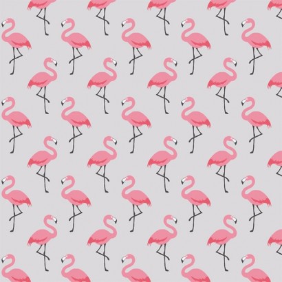 Tissu coton enduit antitache - 160cm - Flamingo flamant rose - MFTA - CREME