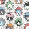 Tissu coton -Chats Family Multicolore - 160cm