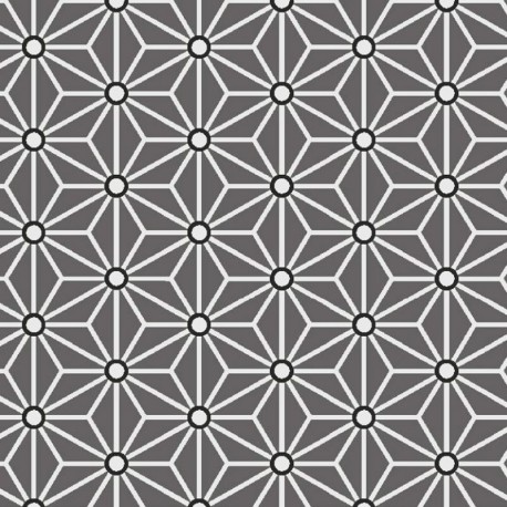 Tissu SAKI - 160cm - MFTA - coton enduit - GRIS / BLANC