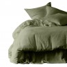 Housse de couette et taies d'oreiller DILI voile de coton - Haomy - Kaki
