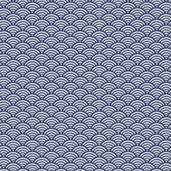 Tissu coton enduit - Tissu au mètre antitache - 155cm - Sushis japonais asiatique - MFTA - INDIGO