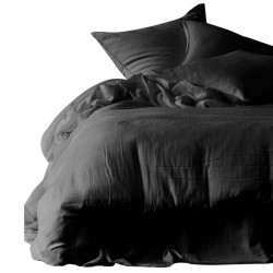 Drap housse Dili coton lavé - Noir