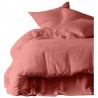 Housse de couette et taies d'oreiller DILI voile de coton - Haomy - Bois de rose