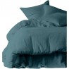 Drap housse coton lavé  DILI par haomy - Bleu stone