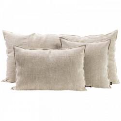 Housse de coussin lin lav&eacute;  CHENNAI Haomy - BLANC