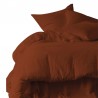 Drap housse coton lavé  DILI par Haomy - Terre brûlée