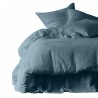 Drap plat Dili coton lavé - BLEU DE PRUSSE