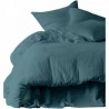 Drap plat Dili coton lavé - BLEU STONE