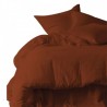 Drap plat DILI voile de coton - Haomy - 270 x 300 cm - Terre brûlée