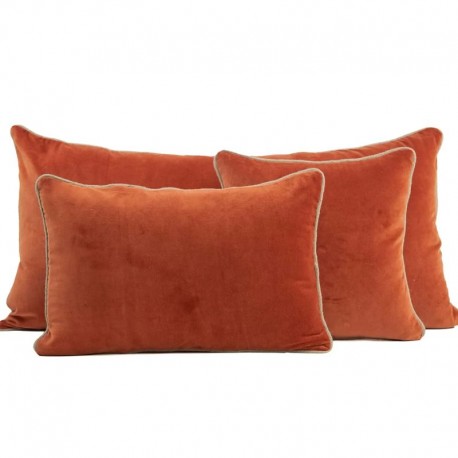 Housse de coussin New Delhi velours HAOMY - BRICK