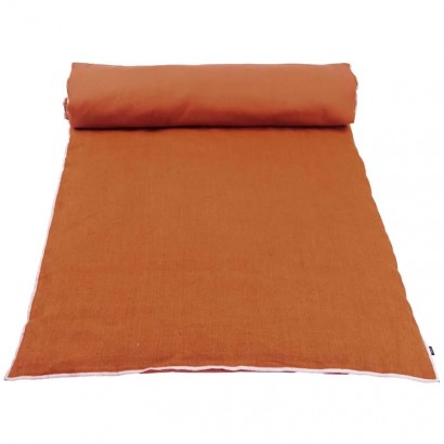 Housse d'&eacute;dredon lin lav&eacute; CHENNAY Haomy - BRICK