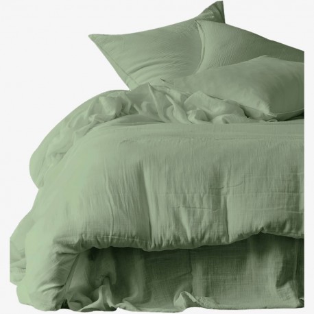 Housse de couette Dili Haomy coton lavé - Amande