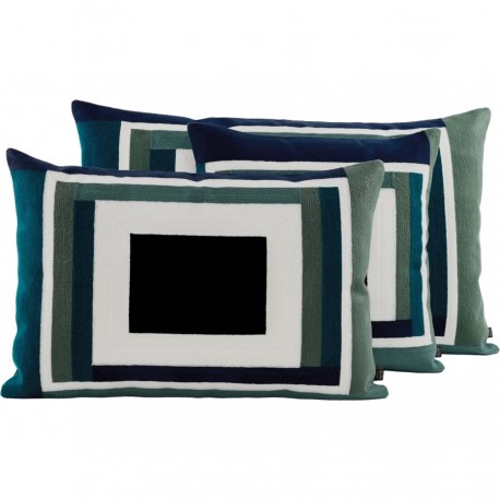 Housse de coussin Manille coton brodé HAOMY - Encre