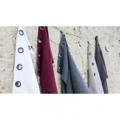 Rideaux lin lavé Propriano - Blanc - Rideau Harmony textile