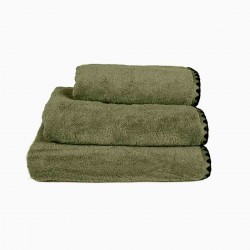 Serviette de Bain ISSEY Kaki en Éponge de Coton – Haomy