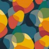 Tissu coton enduit - Sixties -Stof : Multicolore